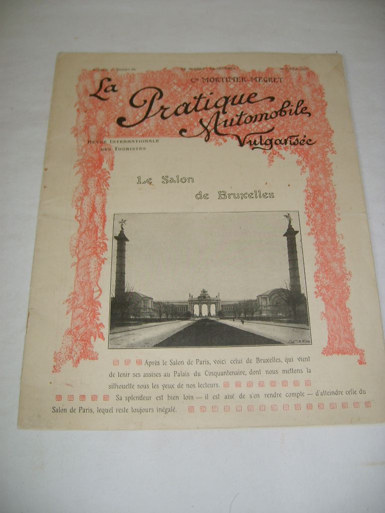  - Comte MORTIMER-MEGRET. La pratique automobile vulgarise. Le salon de Bruxelles. N 38.