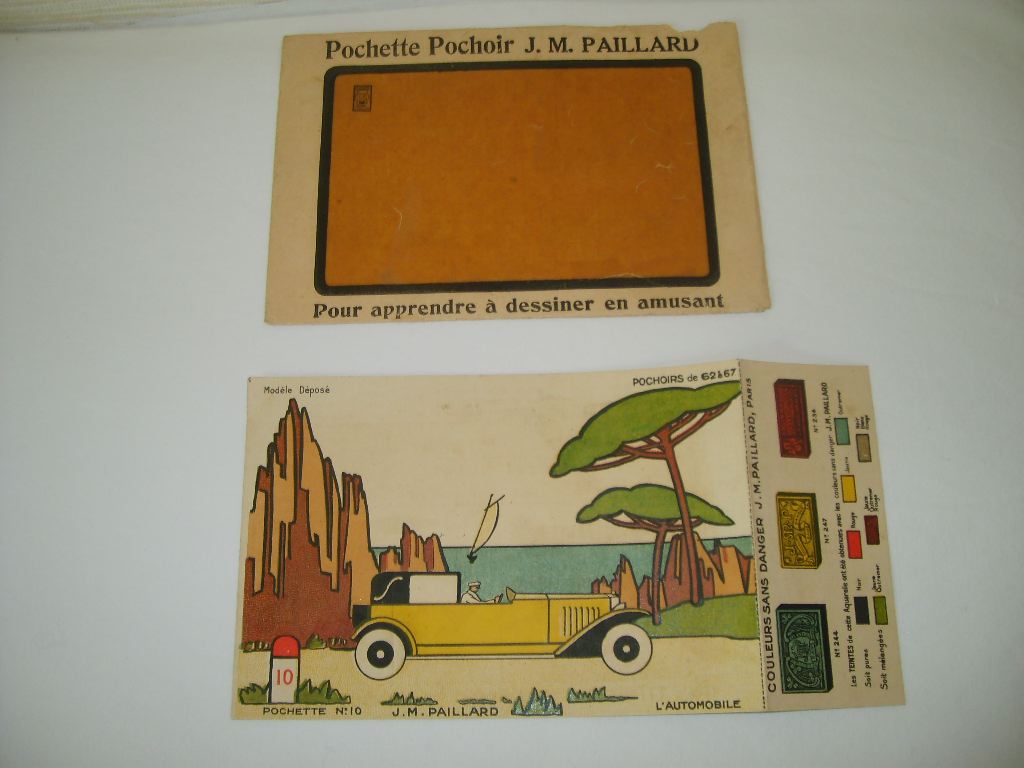  - Pochette pochoir J.M. PAILLARD. Pour apprendre  dessiner en (s')amusant. L'automobile.