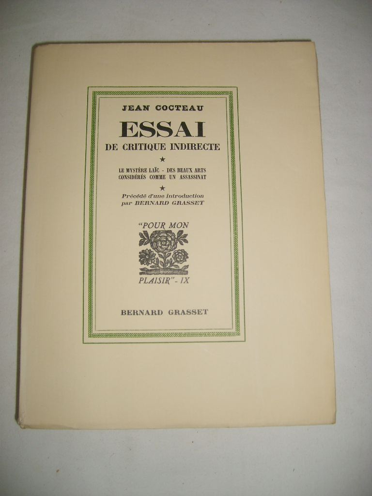 COCTEAU (JEAN) - Essai de critique indirecte. Le mystre lac. Des Beaux-Arts considrs comme un assassinat.