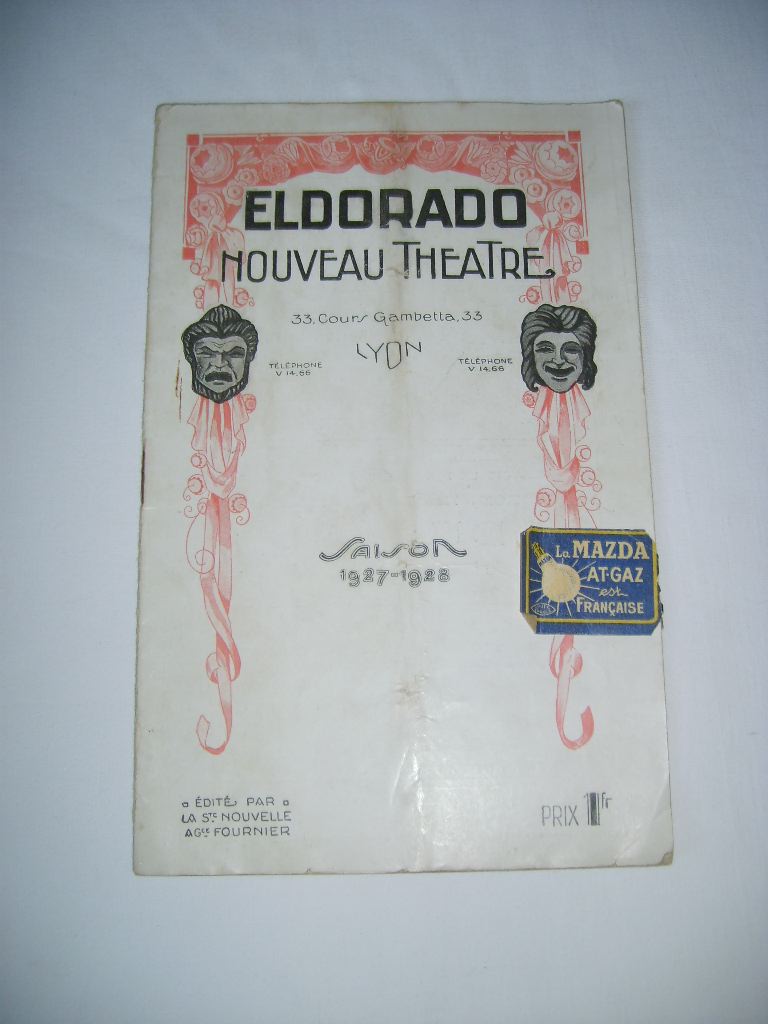 HARTLEY-MENNERS (John) - Peg...de mon coeur. Programme de l'Eldorado Nouveau Thtre  Lyon.