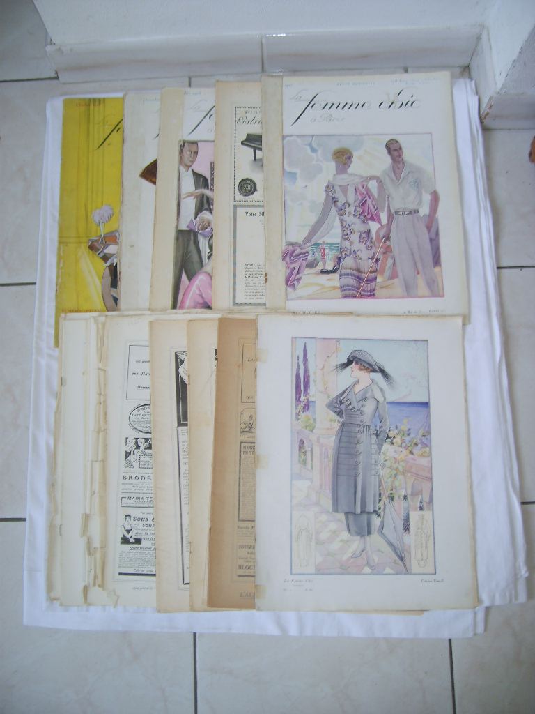  - La femme chic  Paris. Revue mensuelle. 1919 : n110. 1923 : n 149 et 154. 1925 : n 168, 169, 170, 171, 174, 175, 176, 177, 178, 179.