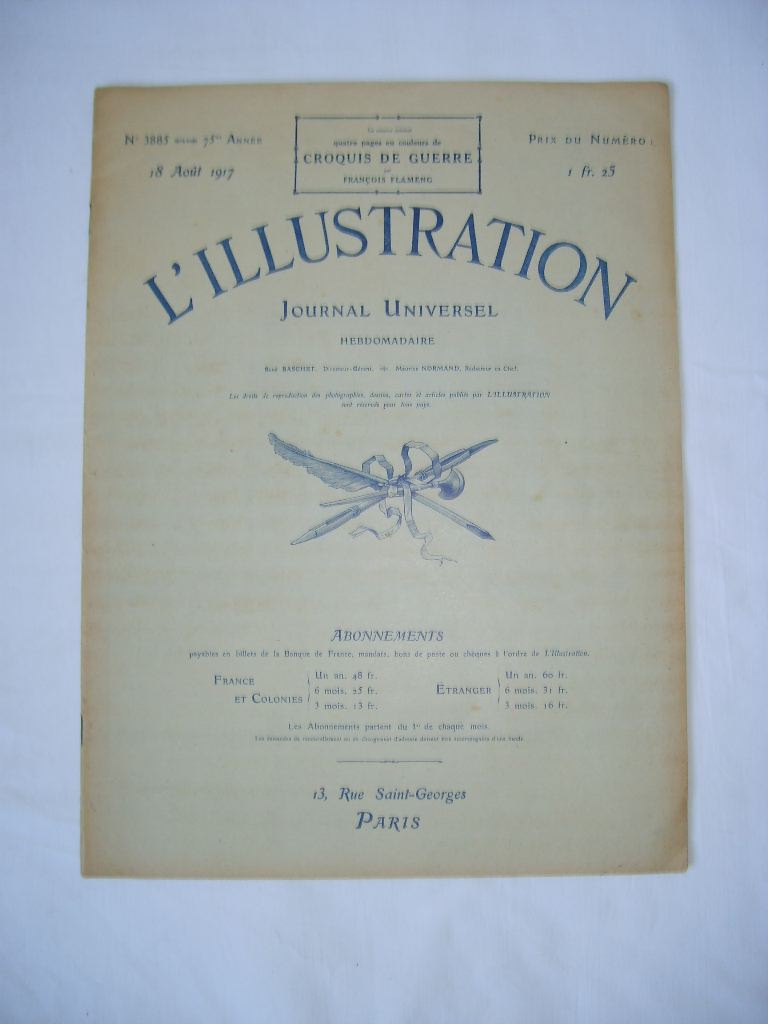  - L'Illustration. N 3885. 18 aot 1917.