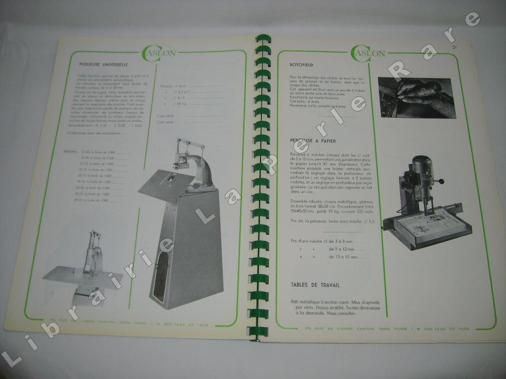  - Fonderie Caslon. Fonderie typographique et matriel d'imprimerie. Catalogue janvier 1982.