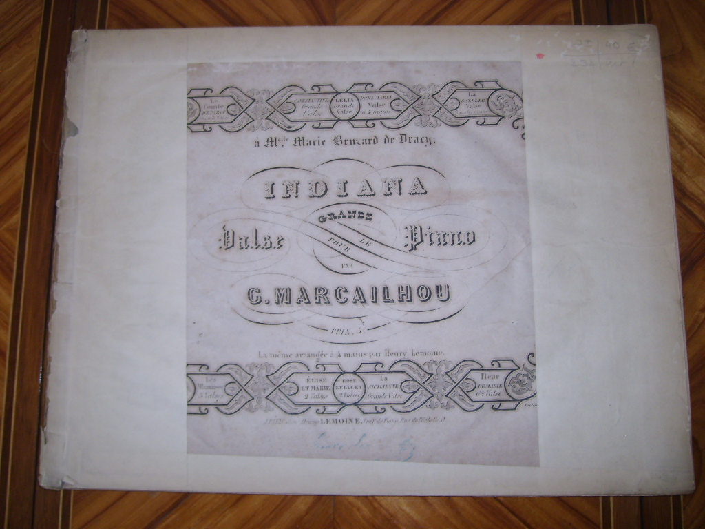 [COLLECTIF] - C. MARCAILHOU : Indiana, grande valse pour le piano. Henri BOHLMAN : Arrive des chevaliers au carrousel, quadrille chevaleresque. Suivi de Les mauvais garons, quadrille du moyen-ge. N. LOUIS : Les toiles, quadrille pour le piano. Henri BOHLMAN : La danse des esprits, quadrille brillant. Alphonse LEDUC : Bataille de Montebello (1859).