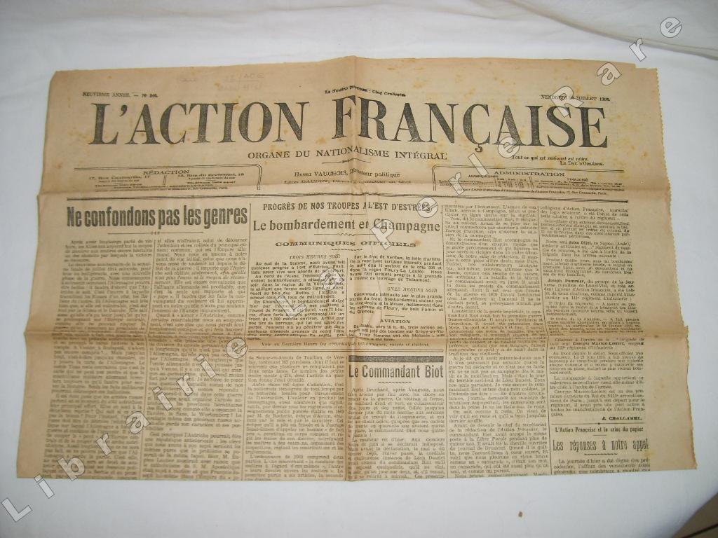  - L'Action Franaise. Vendredi 28 juillet 1916. N 210