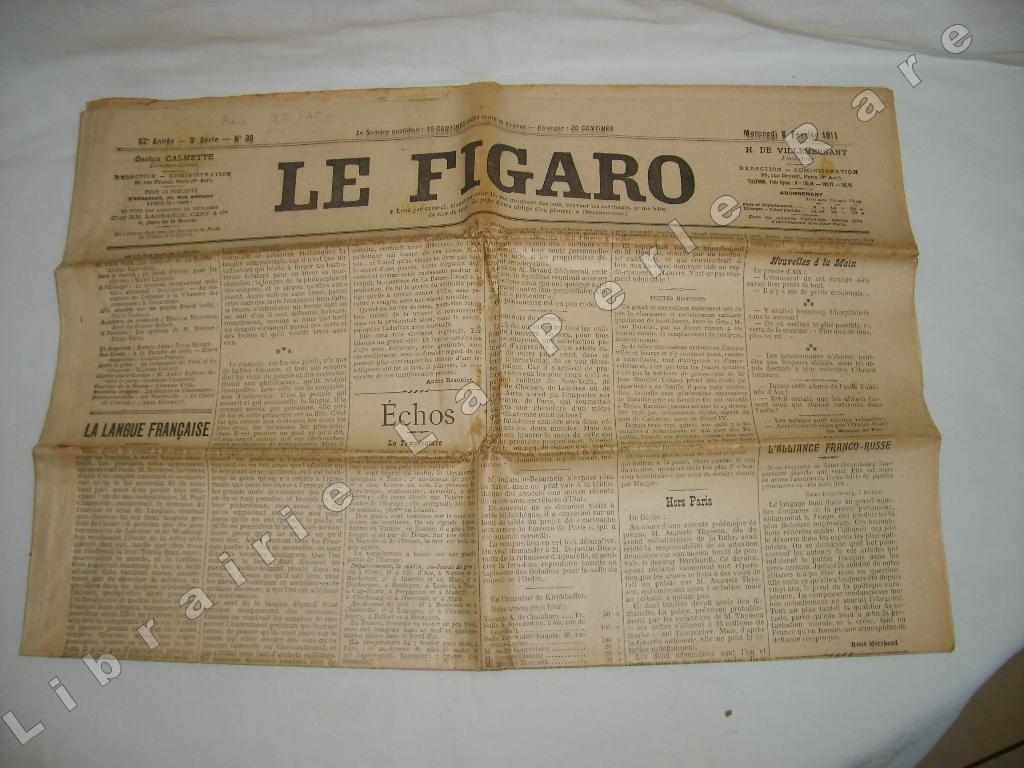  - Le Figaro. Mercredi 8 fvrier 1911. N 39.