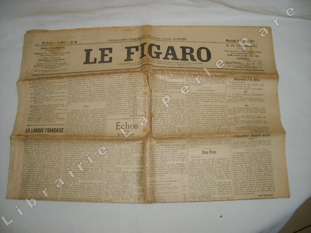  - Le Figaro. Mercredi 8 fvrier 1911. N 39.