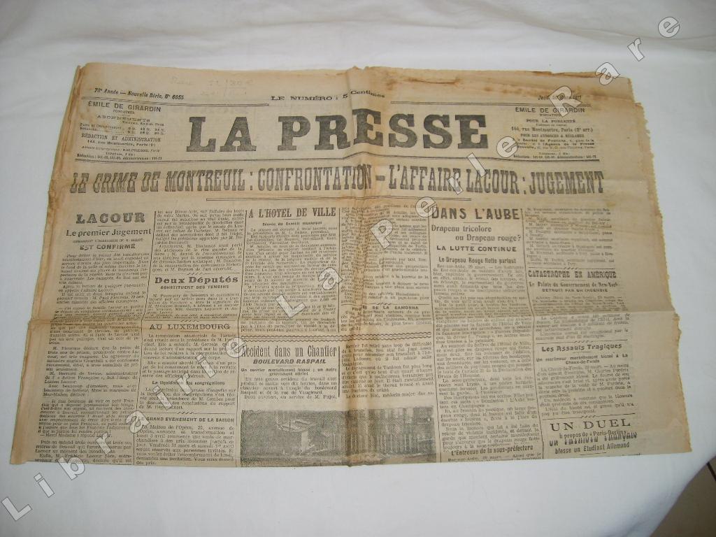  - La Presse. Jeudi 30 mars 1911.