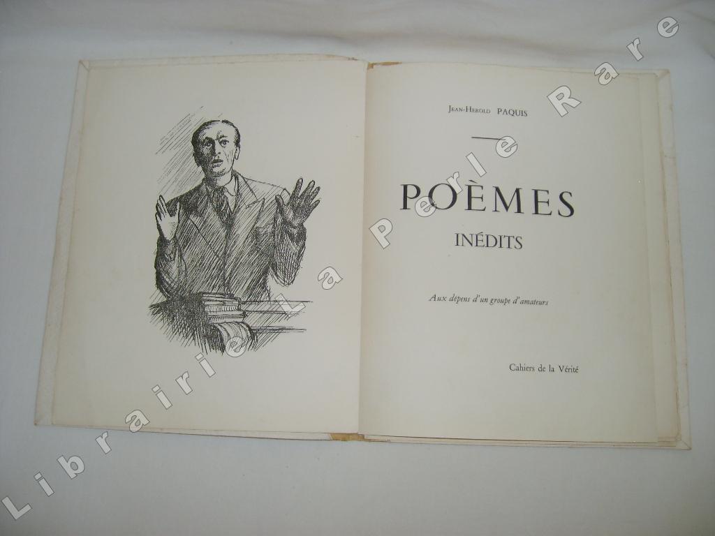 PAQUIS (Jean-Auguste Hrold dit Jean-Herold) - Pomes indits.