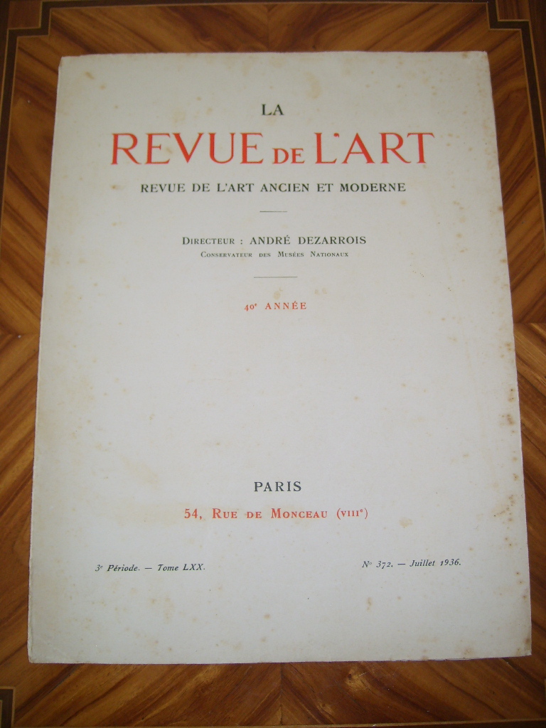  - La revue de l'Art. Revue de l'art ancien et moderne.