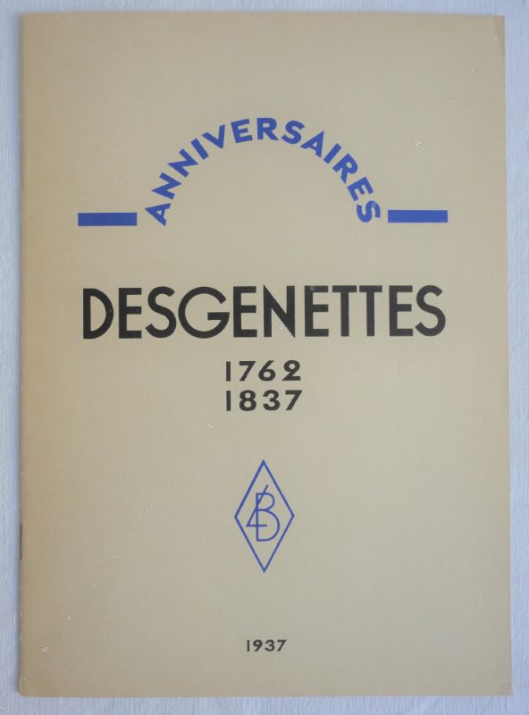 FORGUE (Professeur Emile) - Anniversaires : DES GENETTES 1762 - 1837.