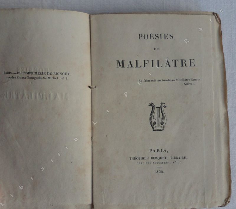 MALFILATRE (JACQUES-CHARLES-LOUIS CLINCHAMPS DE) - Posies de Malfiltre.