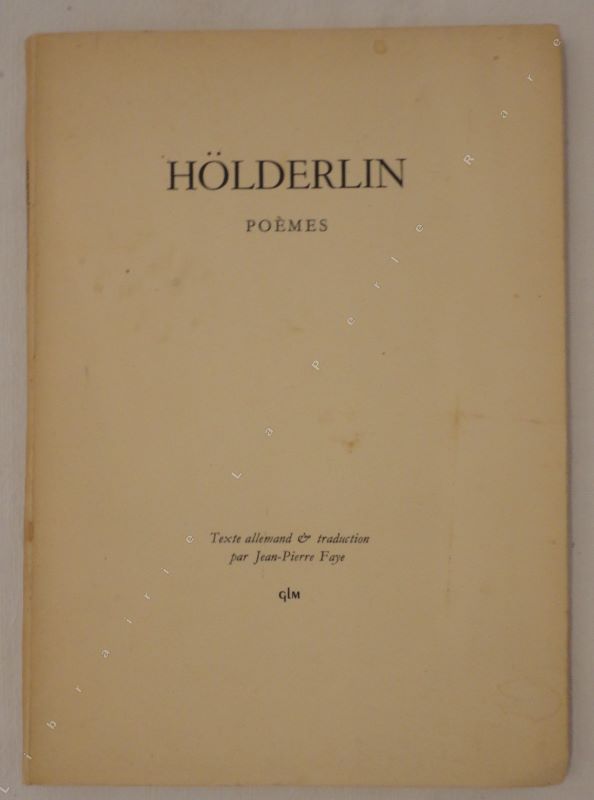 HOLDERLIN (Friedrich) - Pomes.