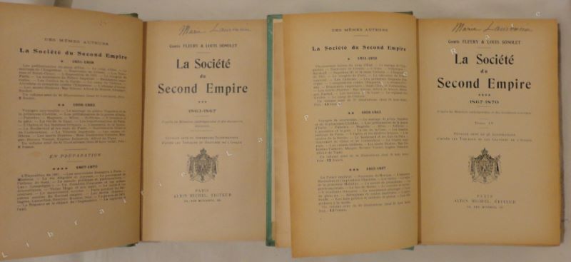FLEURY (Comte Maurice) & SONOLET (Louis) - La socit du Second Empire. Tomes 3 (1863-1867) et 4 (1867-1870).