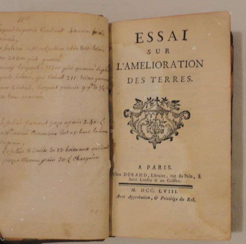 [PATTULLO (Henry)] - Essai sur l'amlioration des terres.