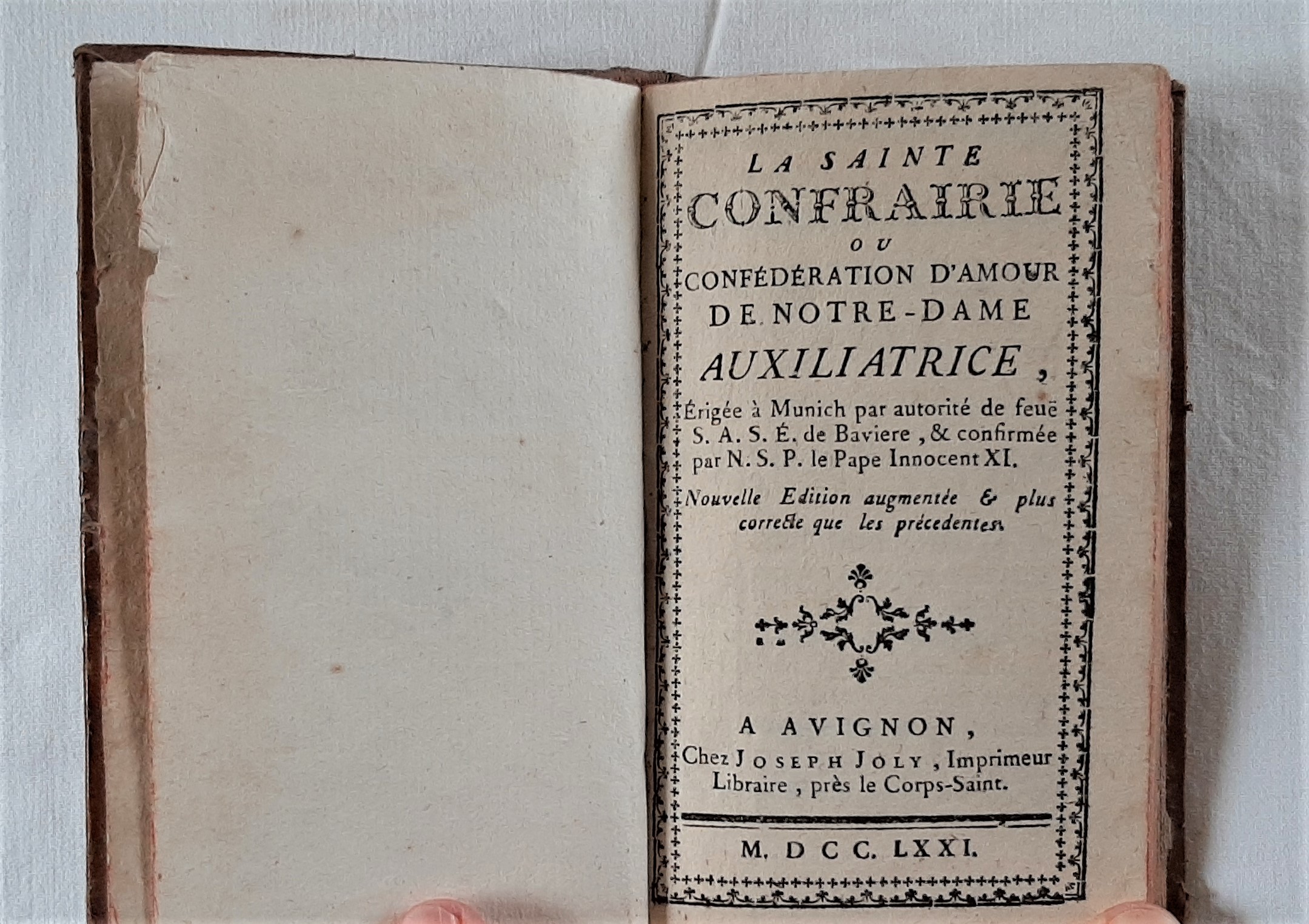  - La sainte confrairie ou confdration d'amour de Notre-Dame auxiliatrice.