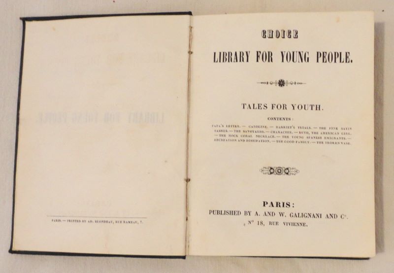 [EDGEWORTH (Maria)] - Choice Library for Young People : Tales for Youth
