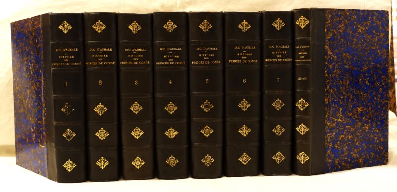 AUMALE (Henri d'Orlans, duc d'). - Histoire des princes de Cond pendant les XVIe et XVIIe sicles. 7 volumes de texte et l'index, sans l'atlas in-folio.