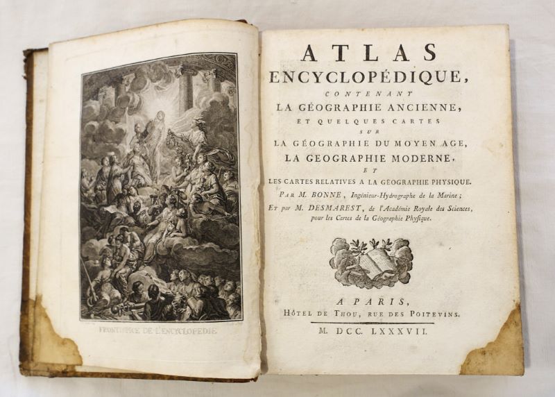 BONNE (Rigobert) & Nicolas DESMAREST. - Atlas Encyclopdique contenant la gographie ancienne et quelques cartes sur la gographie du Moyen-ge, la gographie moderne, et les cartes relatives  la gographie physique. [Tome 1 seul].