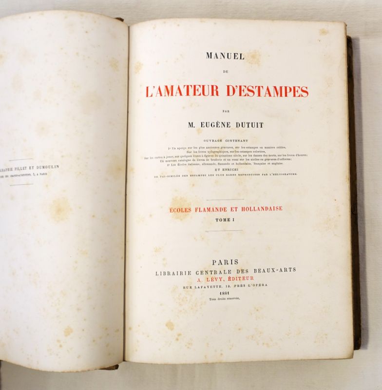 DUTUIT (Eugne) - Manuel de l'amateur d'estampes tome IV. Ecoles flamande et hollandaise tome I seul.