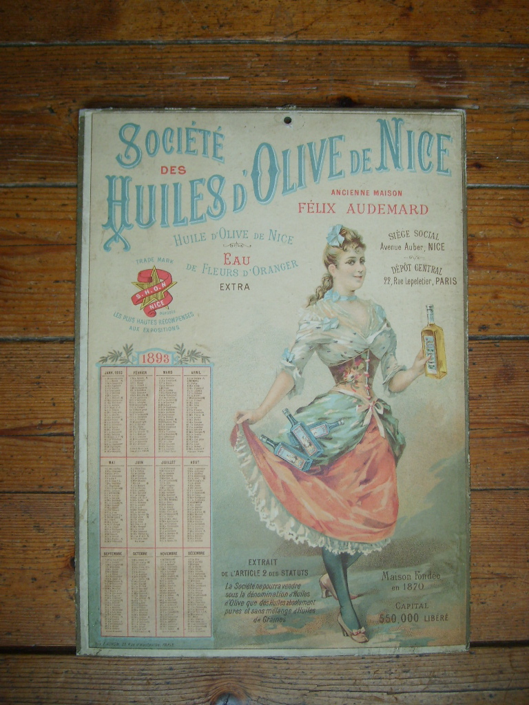  - Socit des Huiles d'Olive de Nice. Calendrier 1893.