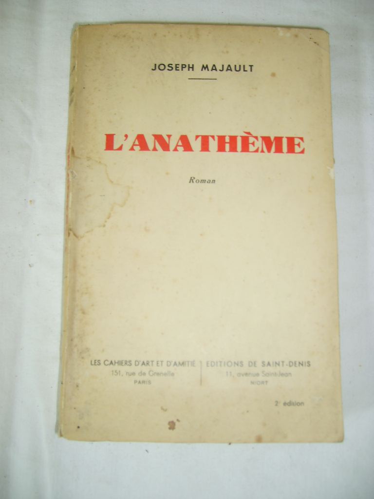 MAJAULT (Joseph) - L'anathme.
