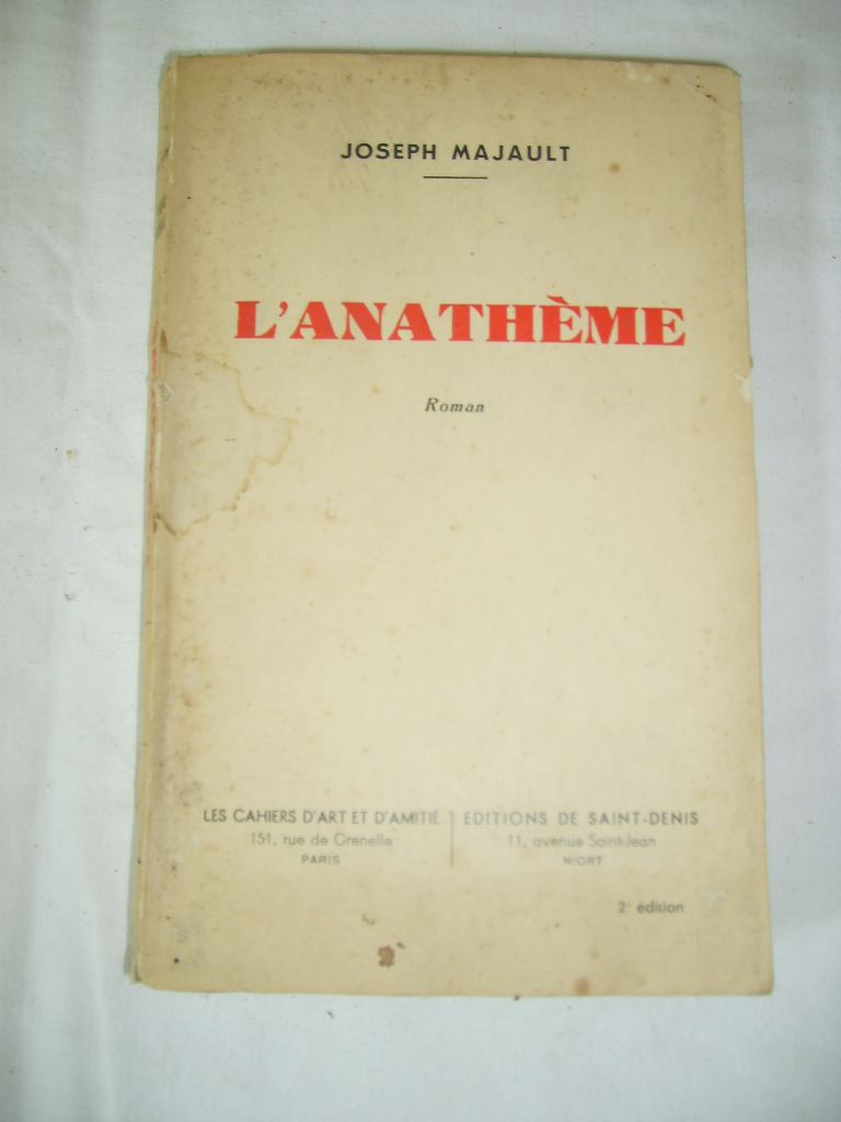 MAJAULT (JOSEPH) - L'anathme.