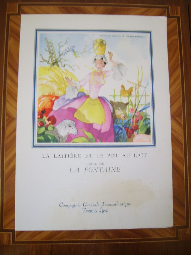  - Menu du paquebot Libert, dner de gala du 22 juillet 1959, illustr par Mercier.