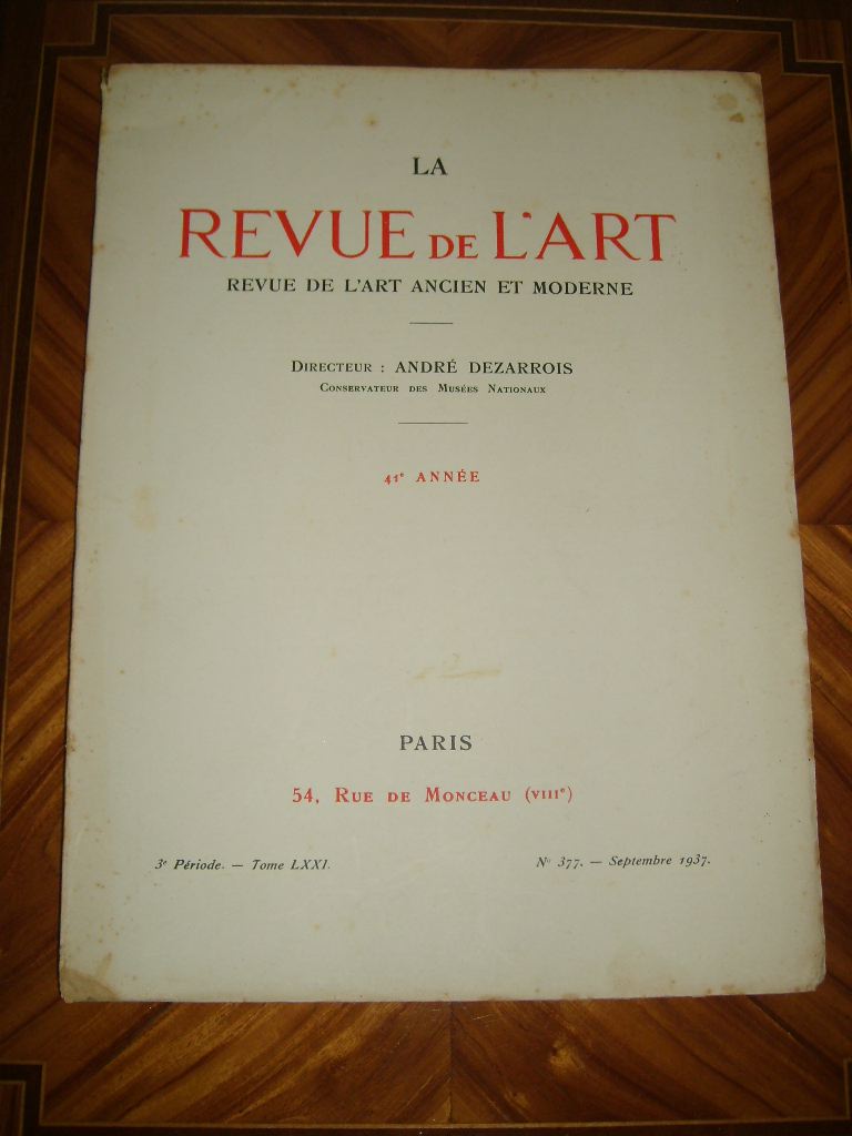  - La revue de l'Art. Revue de l'art ancien et moderne.